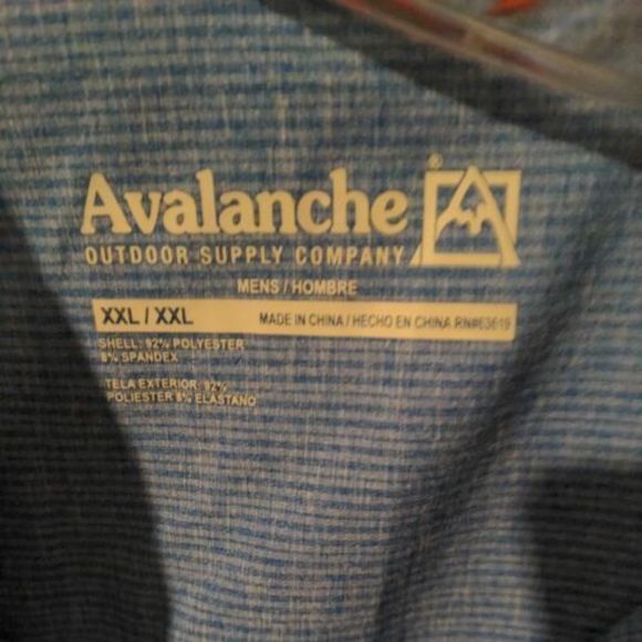 Avalanche Button Up Mens XXL Outdoor Supply Co Blue Short‎ Sleeve - Picture 2 of 3